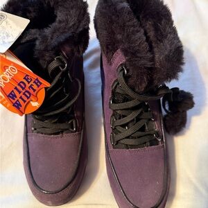 Sporto Women's Black and Purple Winter Boots